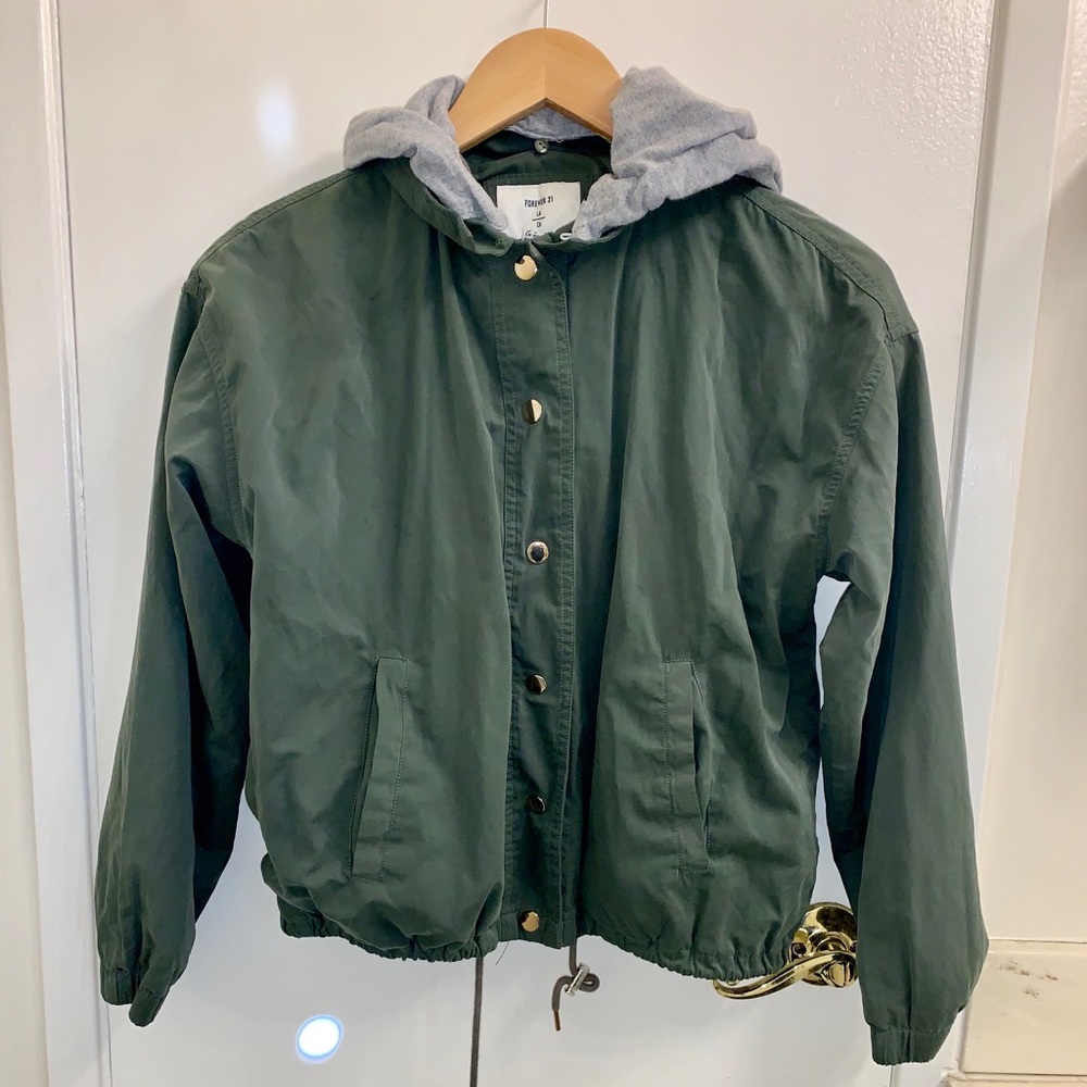 Forever 21 cropped hooded jacket